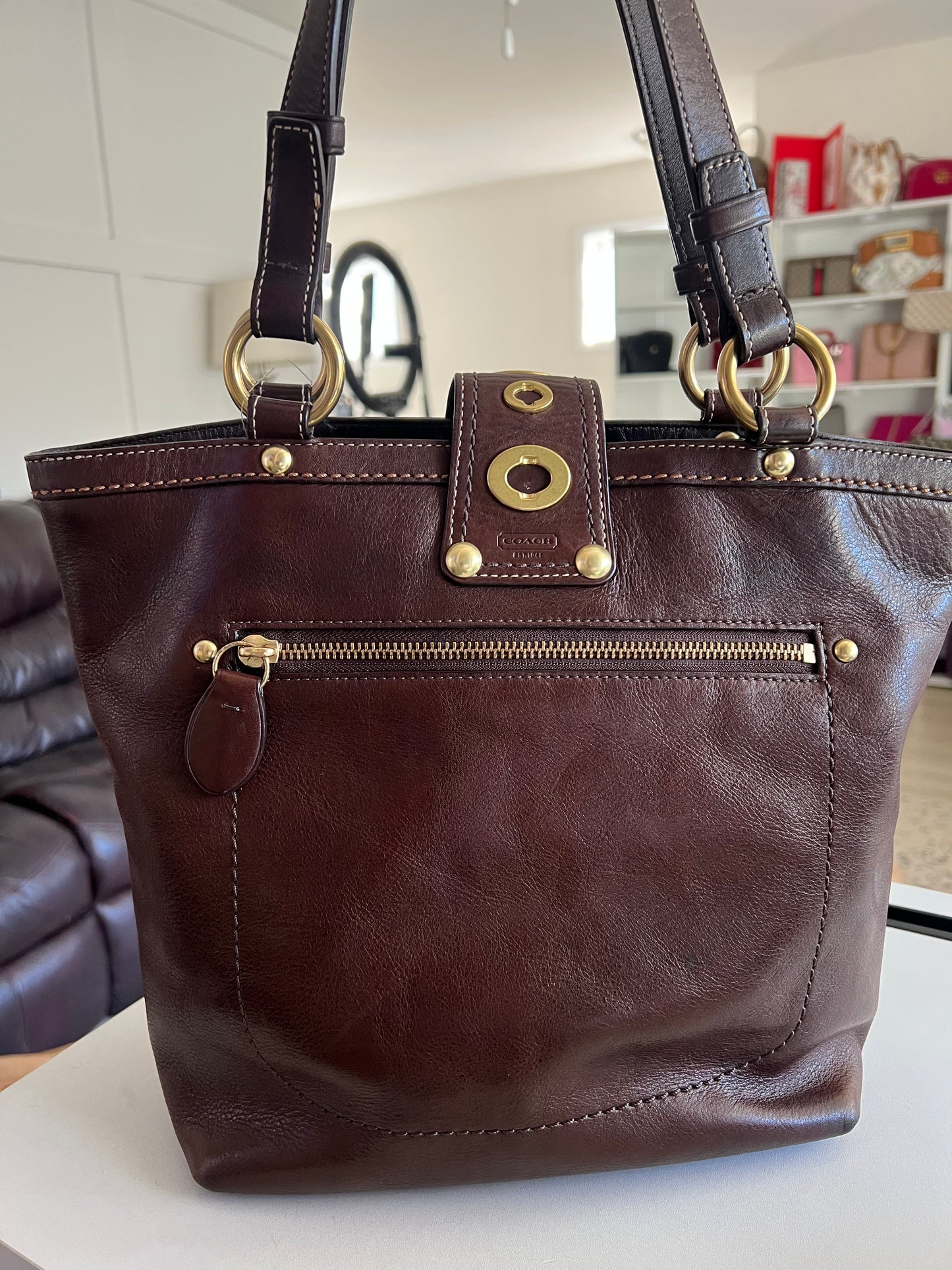 Coach Lily Legacy Brown Leather