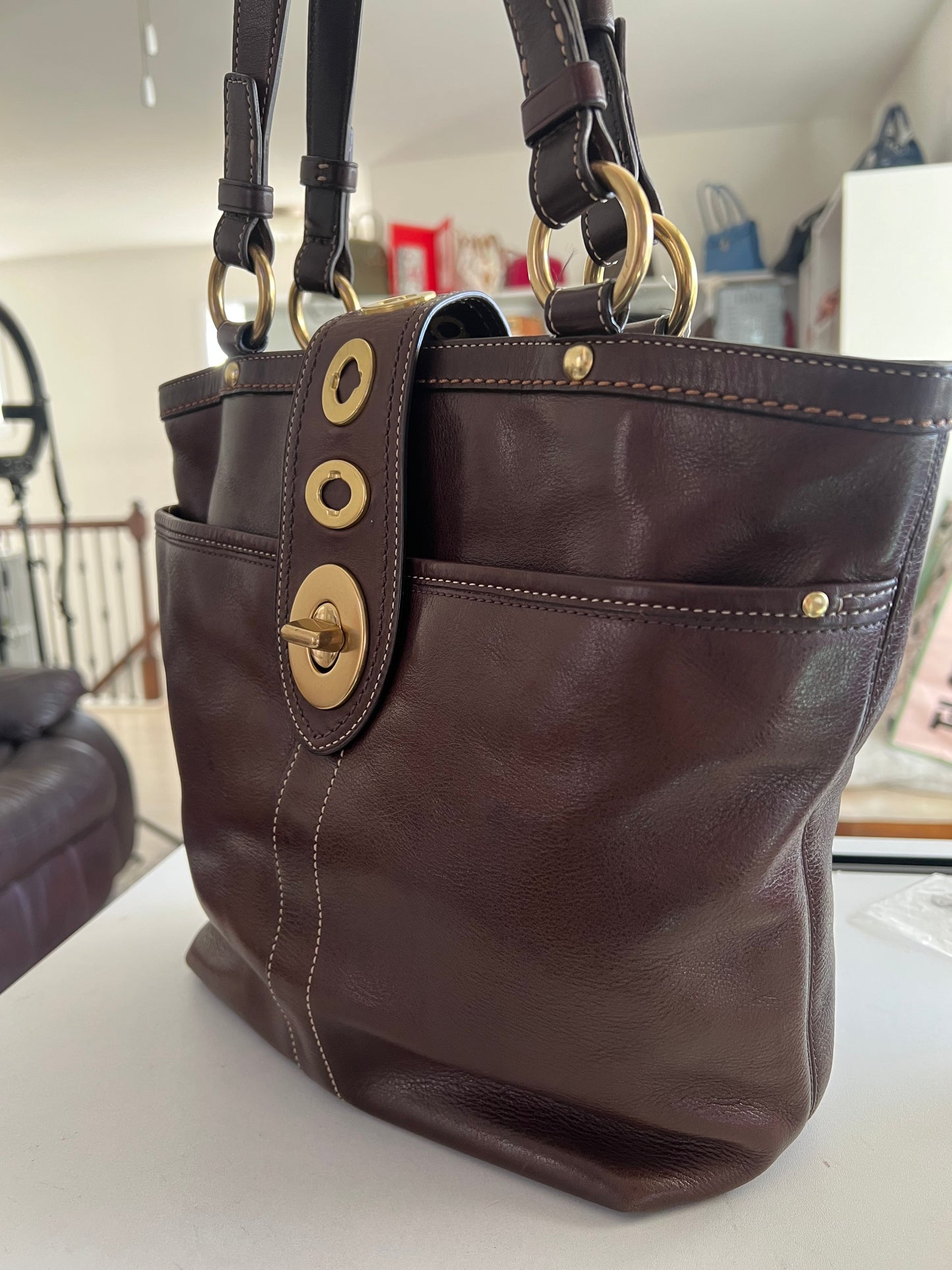 Coach Lily Legacy Brown Leather