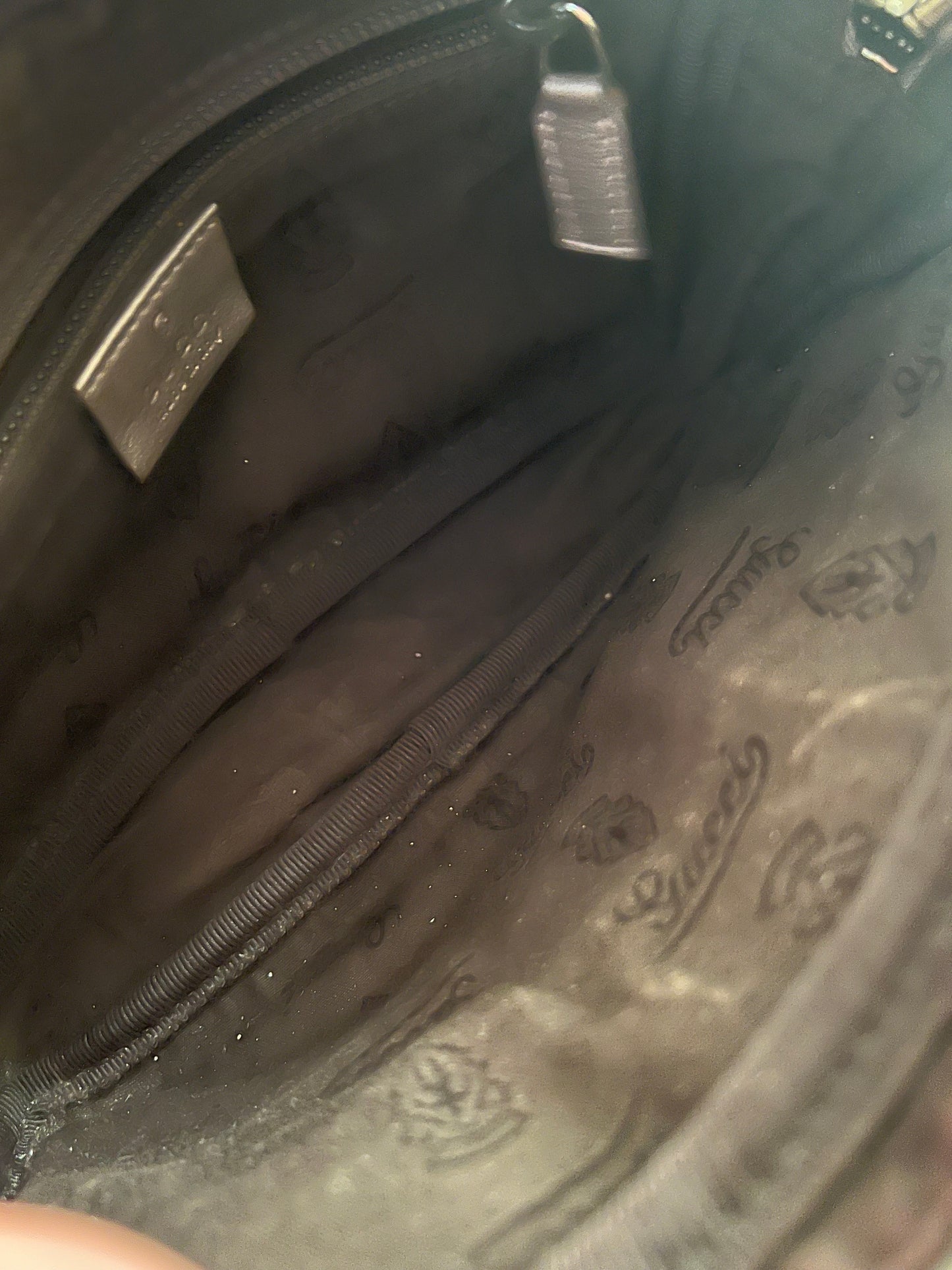 Gucci Metallic Pewter Imprime Camera Bag