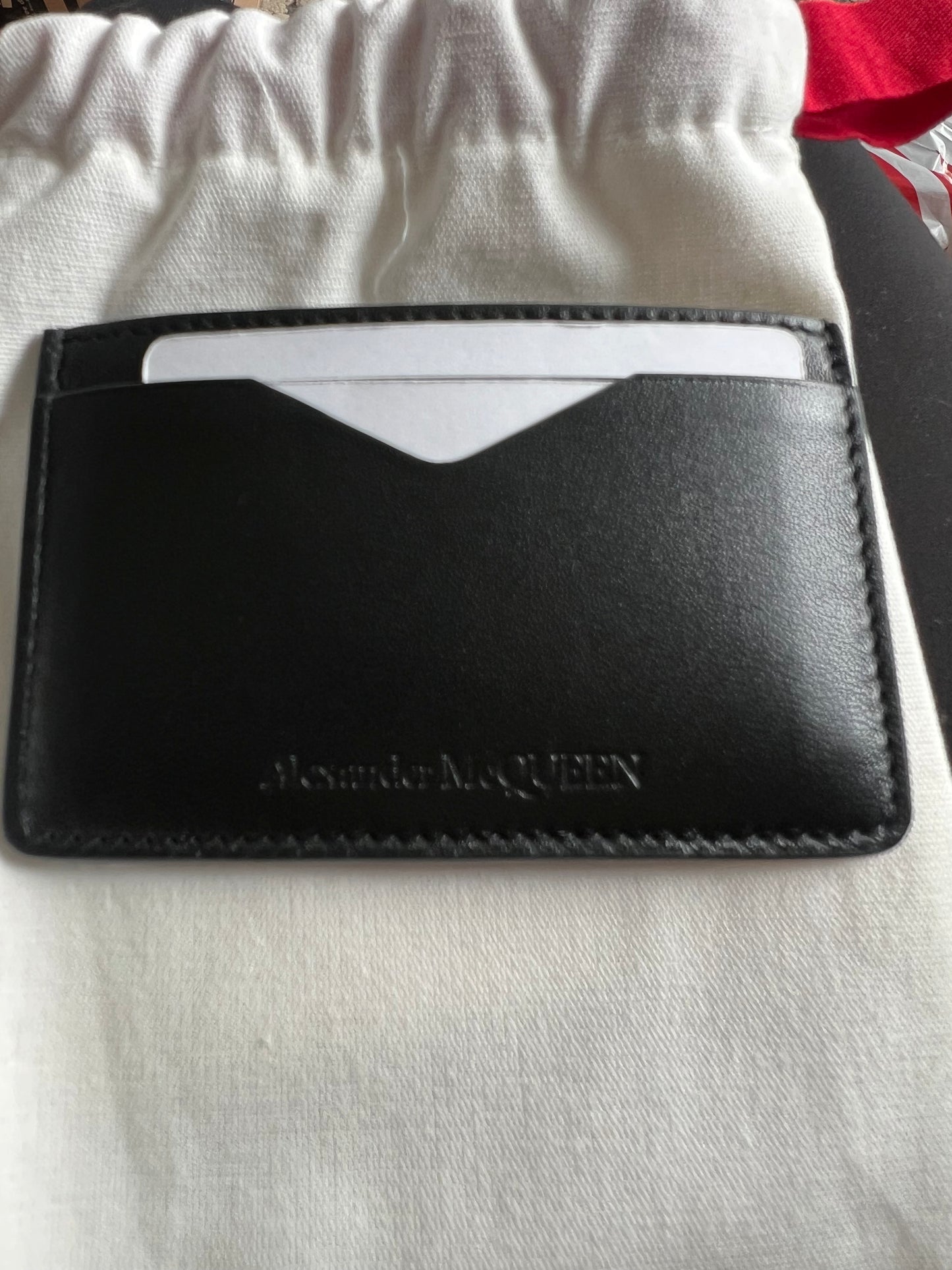 Alexander McQueen Black Leather Card Holder