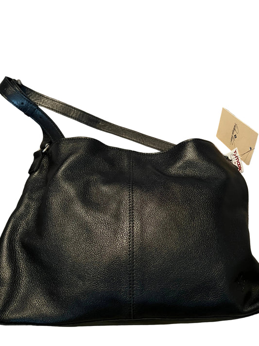Patricia Nash Black Leather Liora Slouchy Tote