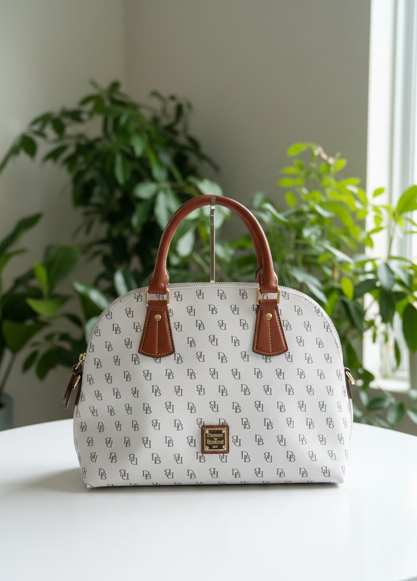Dooney & Bourke White Greta Dome Satchel