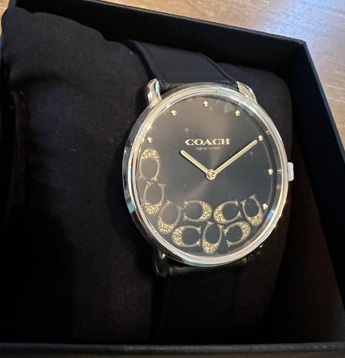 Coach Black Leather Elliott Watch