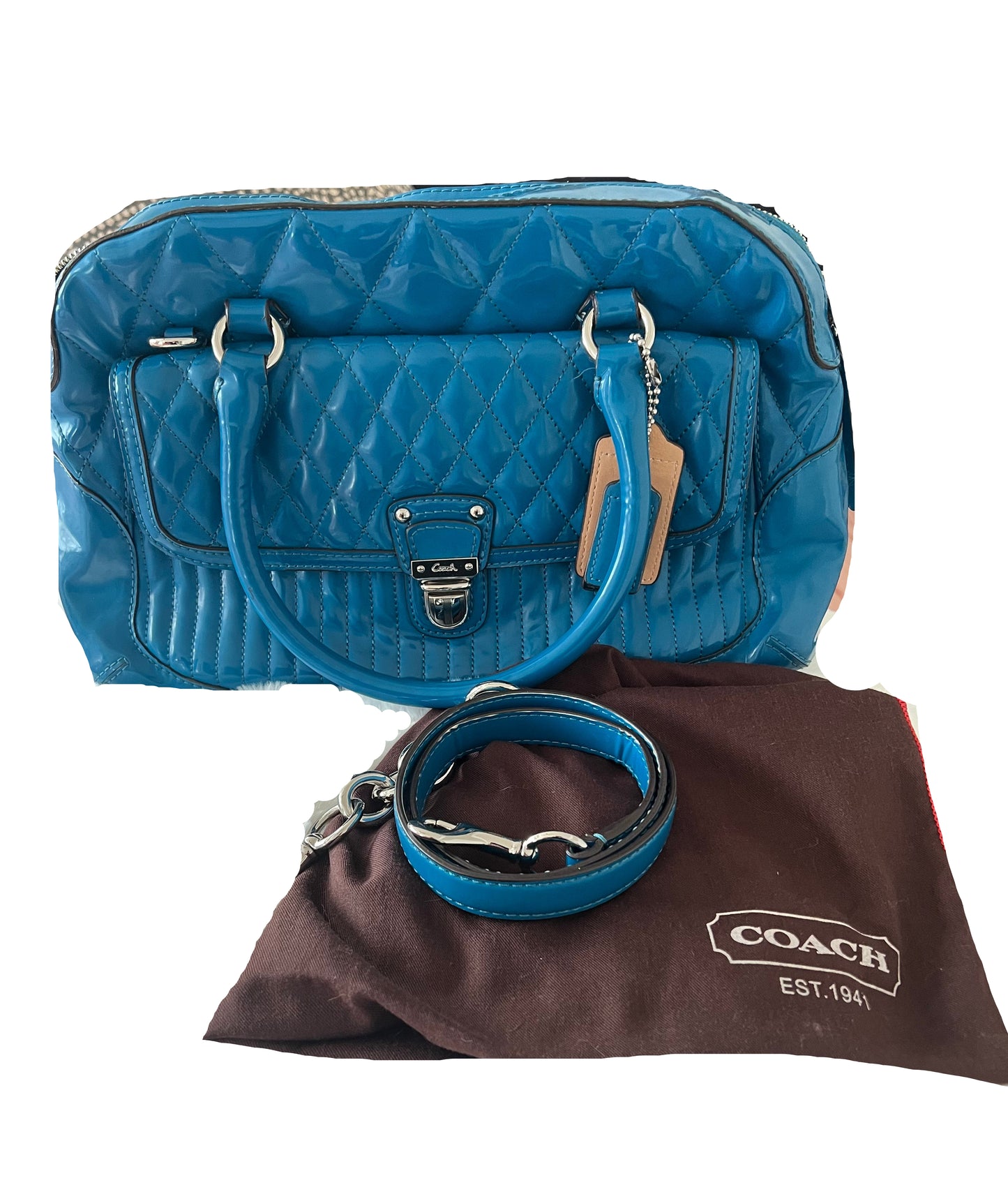 Coach Patent Blue Satchel
