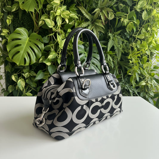 Coach Black and Gray Madison Satchel
