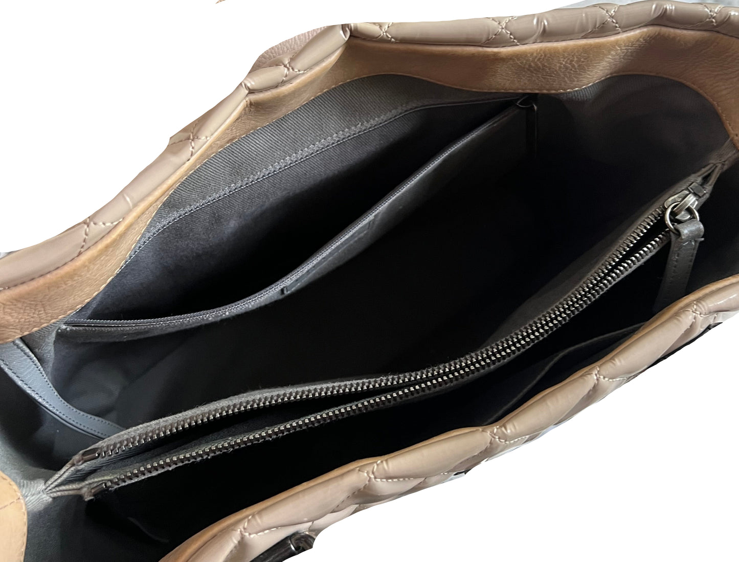 Chanel Beige Quilted Boy Tote Aged Glazed Calfskin