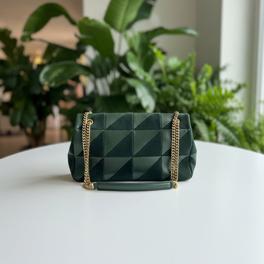 Saint Laurent Green Suede & Leather Jamie Bag Medium
