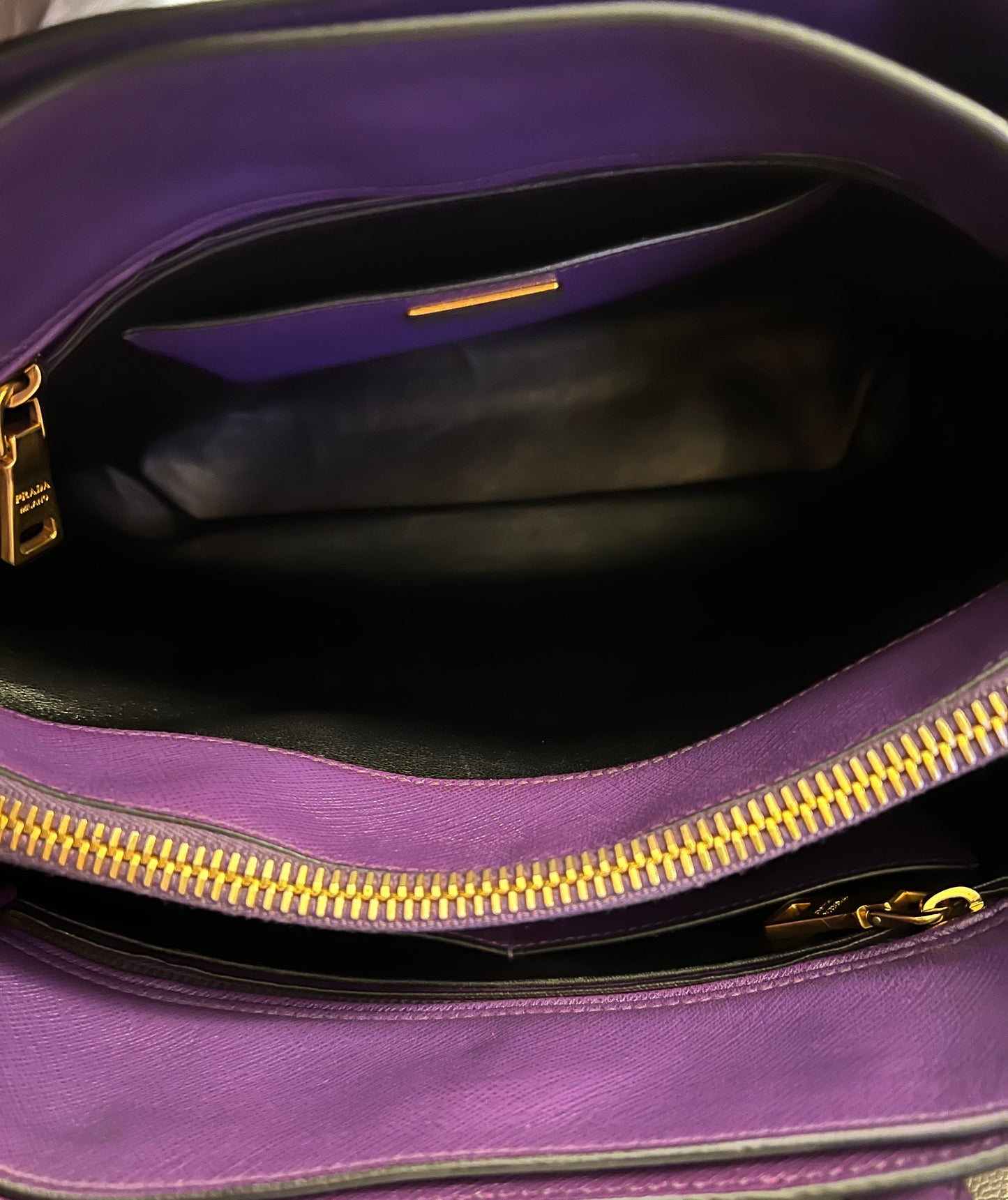 Prada Soft Saffiano Leather Triple Compartment Tote