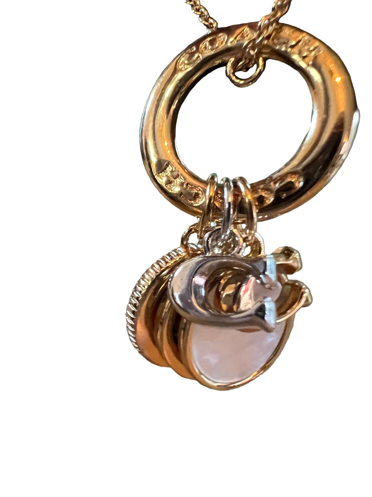 Coach Two Toned Charm Necklace