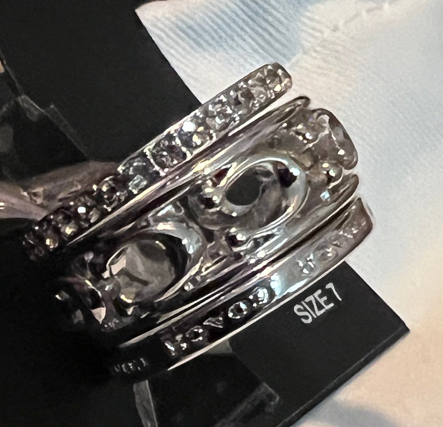 Coach Silver C Stack Rings - Size 7