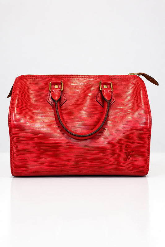 Louis Vuitton Red Epi Speedy 25