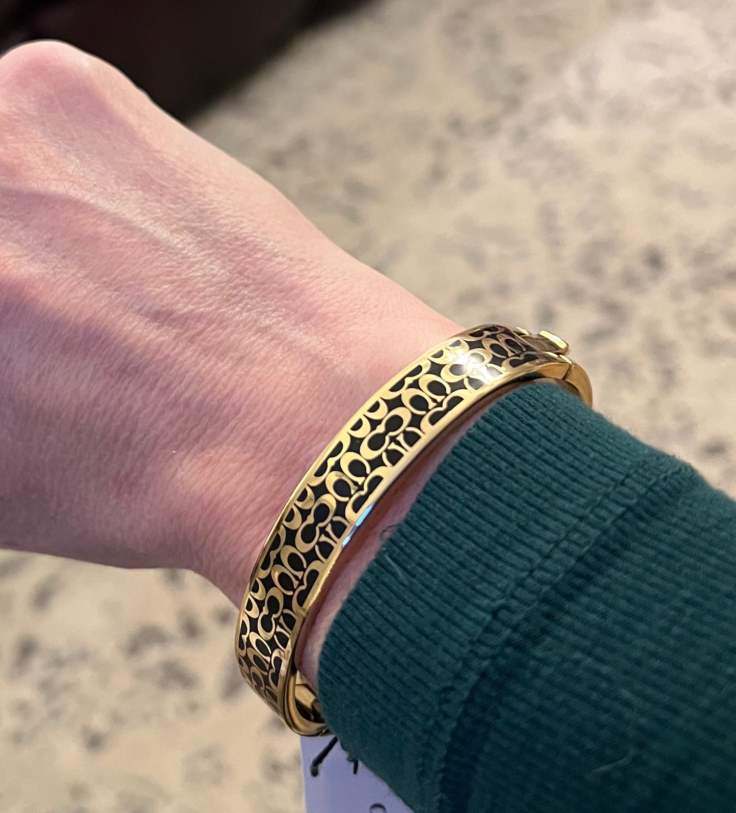 Coach Black C Bangle