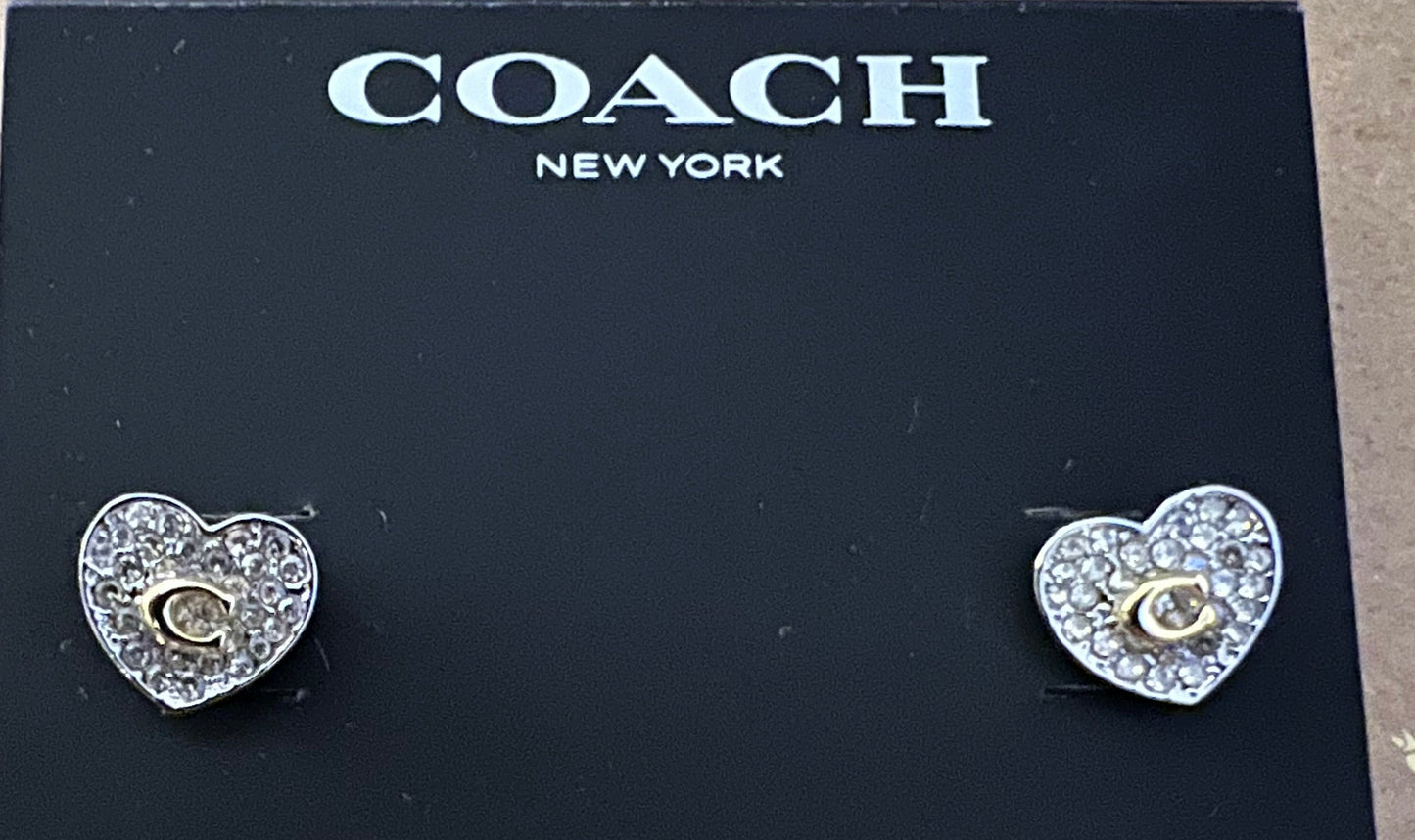Coach Heart Crystal Studs