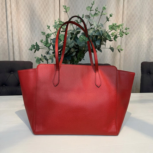 Gucci Red Leather Medium Swing Tote