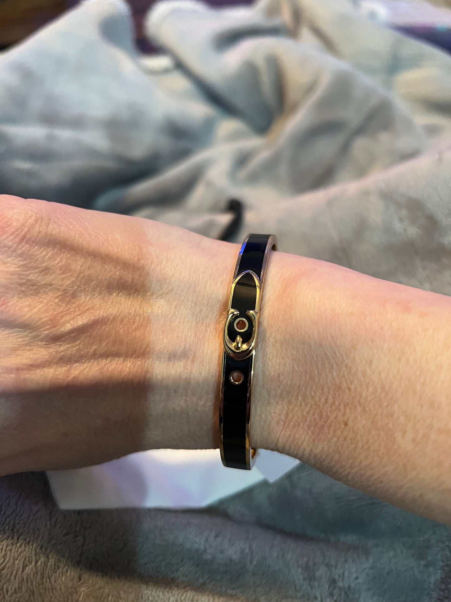 Coach Black Buckle Bangle Small