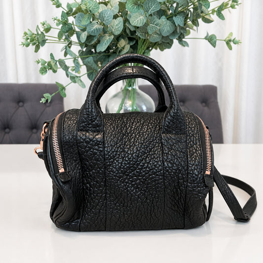 Alexander Wang Rose Gold Rocco Satchel w/ wristlet