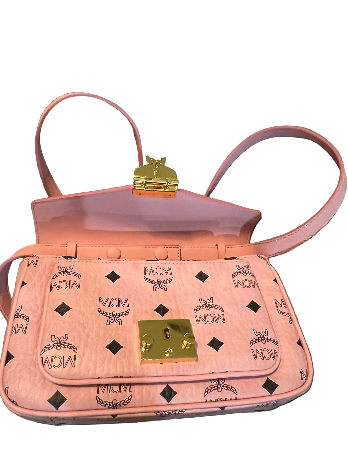 MCM Pink Visetos Tracy Crossbody