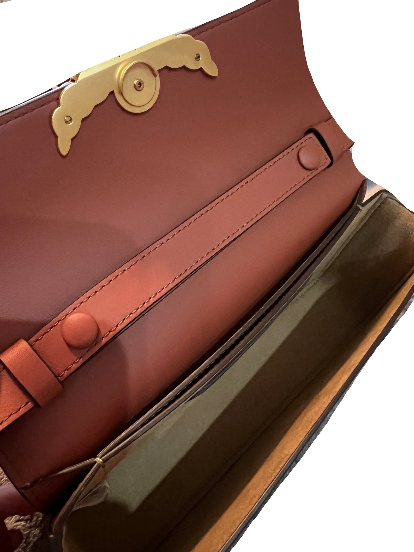 MCM Reddish Brown Calfskin Leather Lauretos Bag