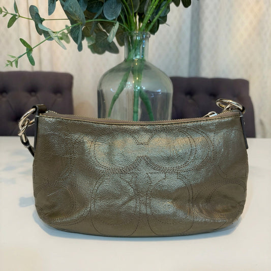 Coach Patent Olive Green Shoulder