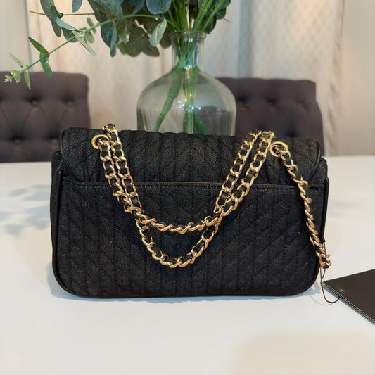 Karl Lagerfeld Black Denim Shoulder