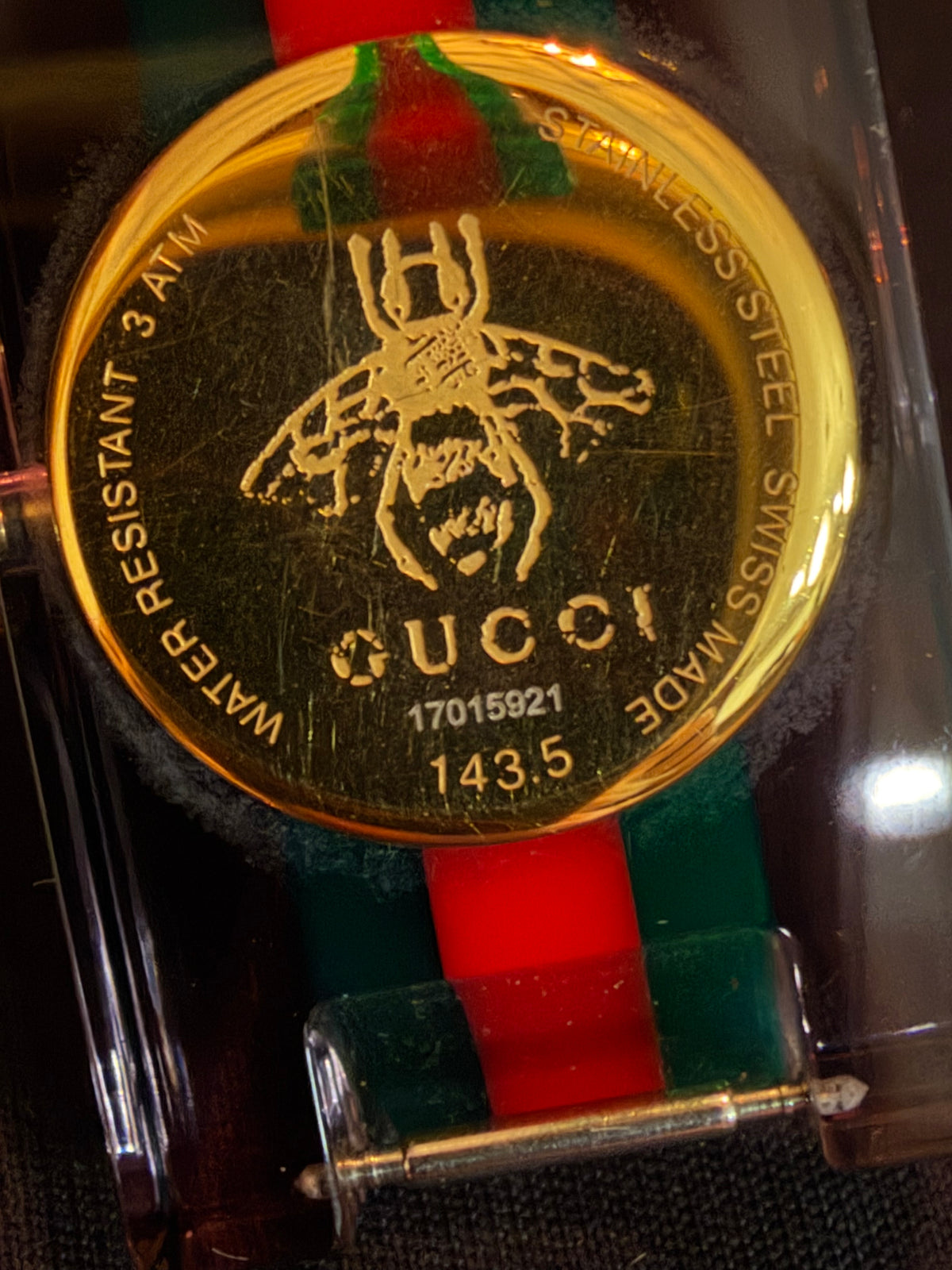 Gucci Vintage Web Plexiglass Bangle Watch