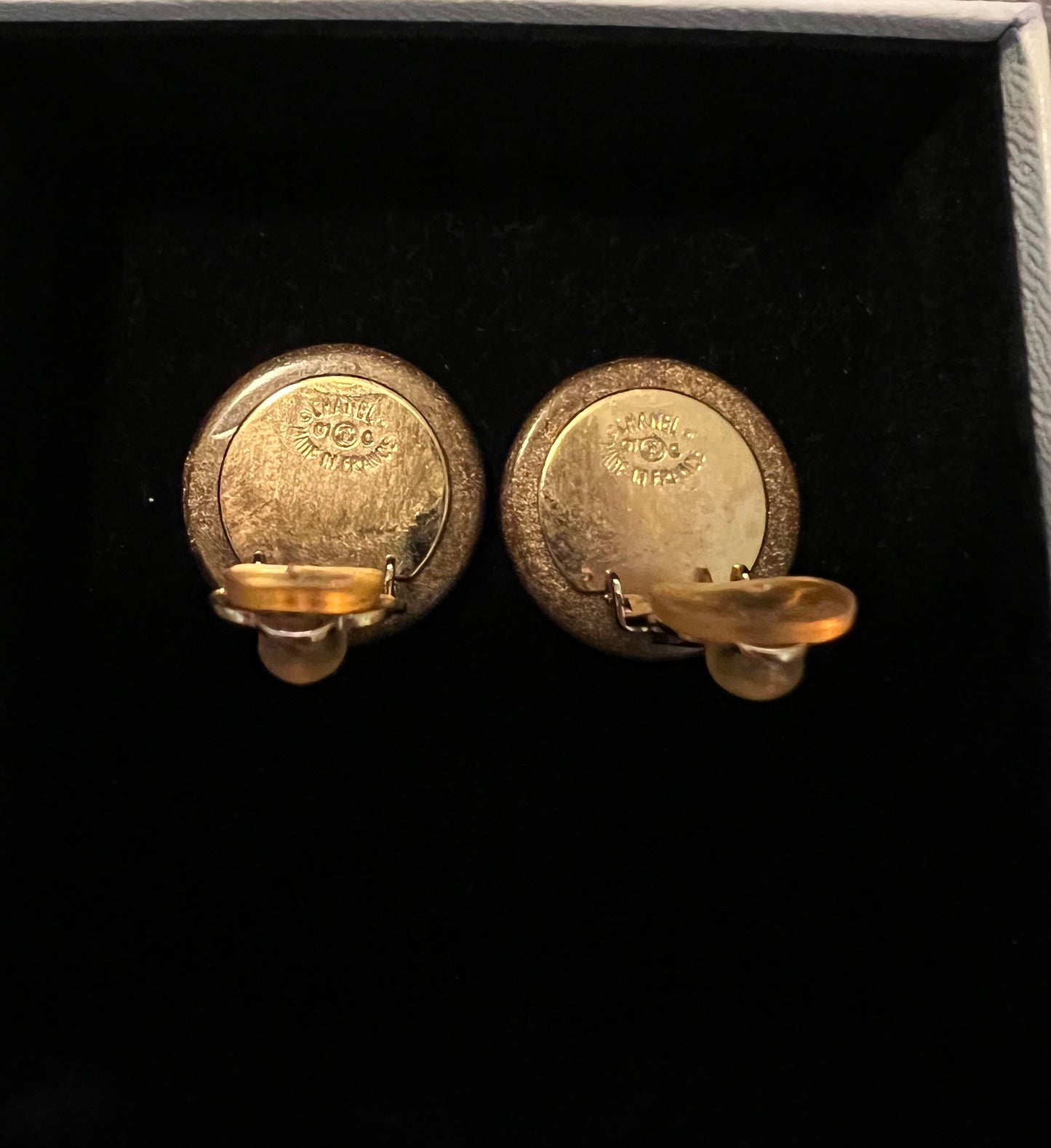 Chanel Resin Clover Clip On Earrings