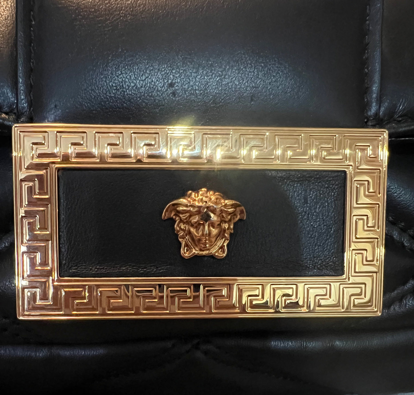 Versace Calfskin Quilted Leather Medusa Chain Shoulder Bag