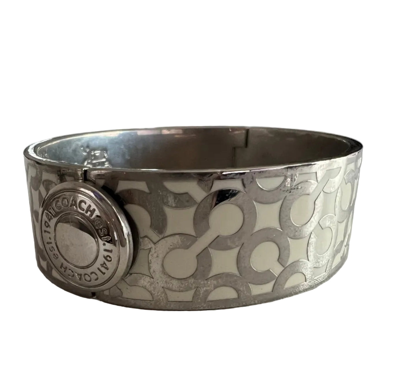 PREVIEW-DROP NEXT TIKTOK LIVE-Coach Y2K Bangle Silver White