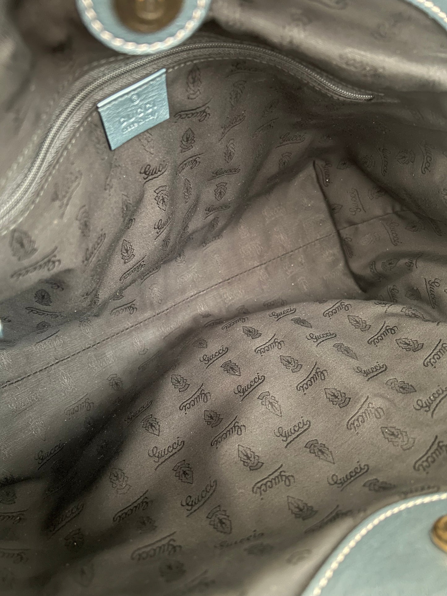 Gucci Leather Guccissima Sukey Slate Blue