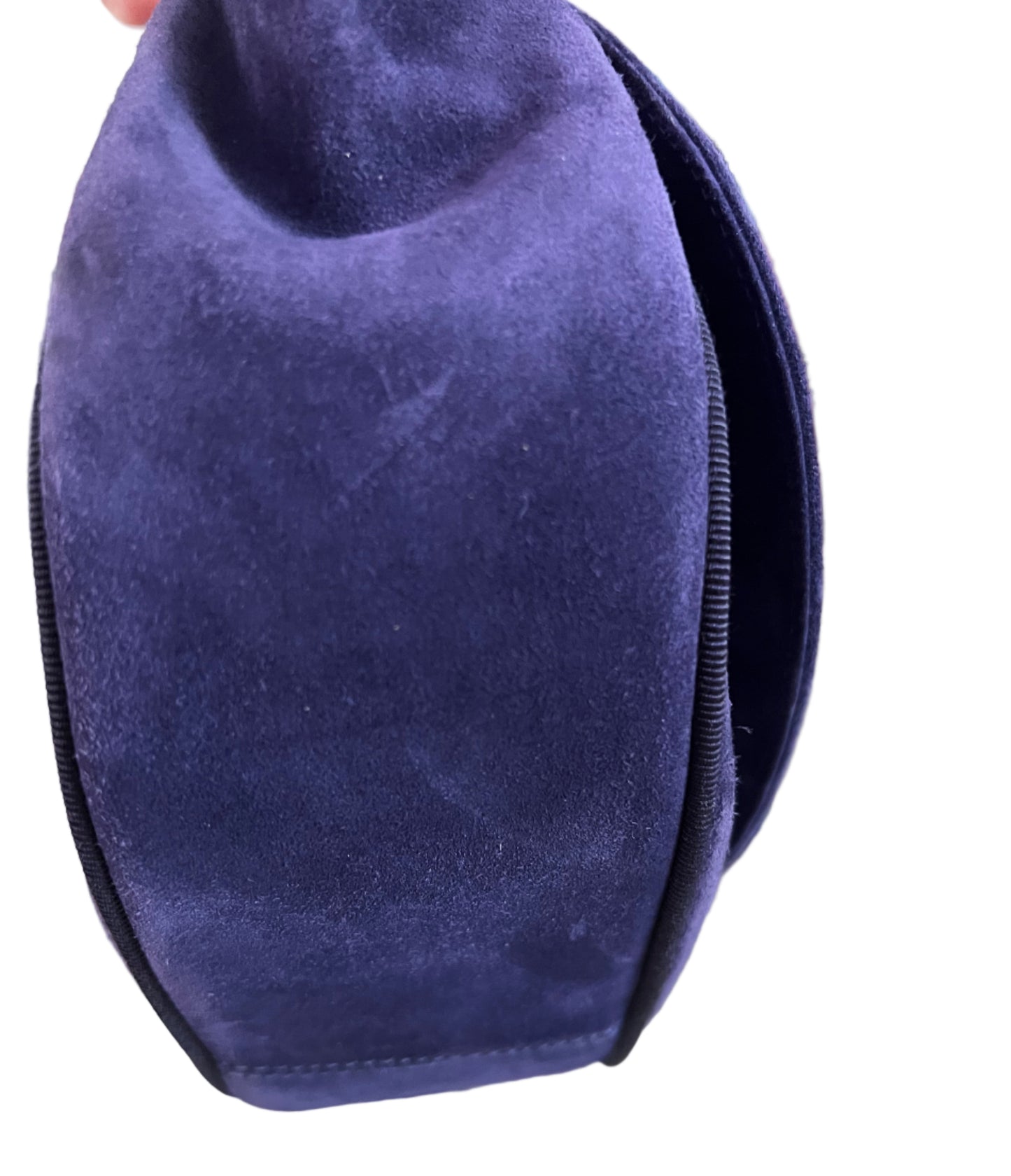 Ferragamo Dark Purple Suede Saddle