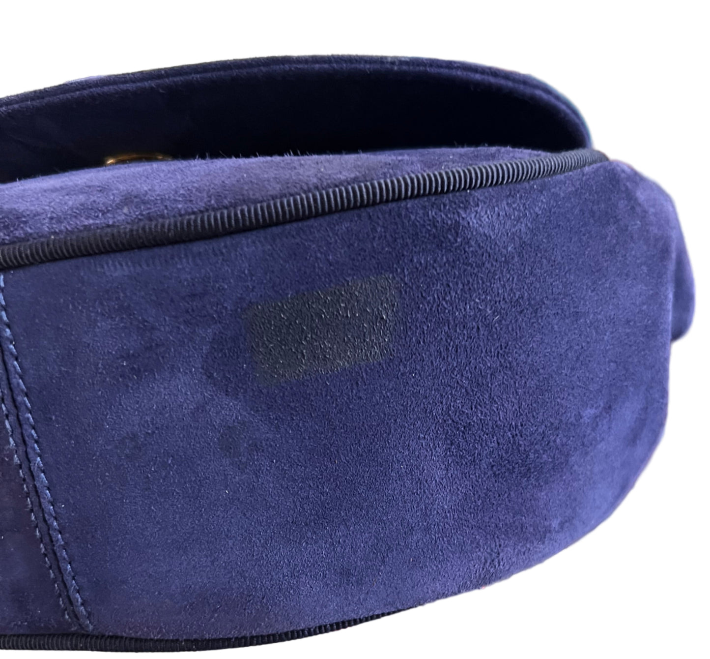 Ferragamo Dark Purple Suede Saddle