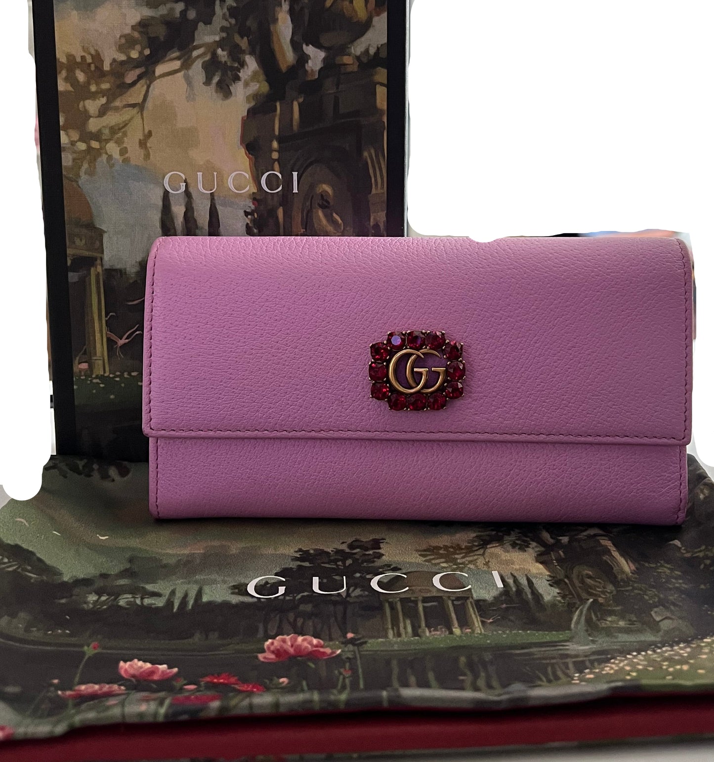 Gucci Marmont Long Wallet with Crystal Embellishment