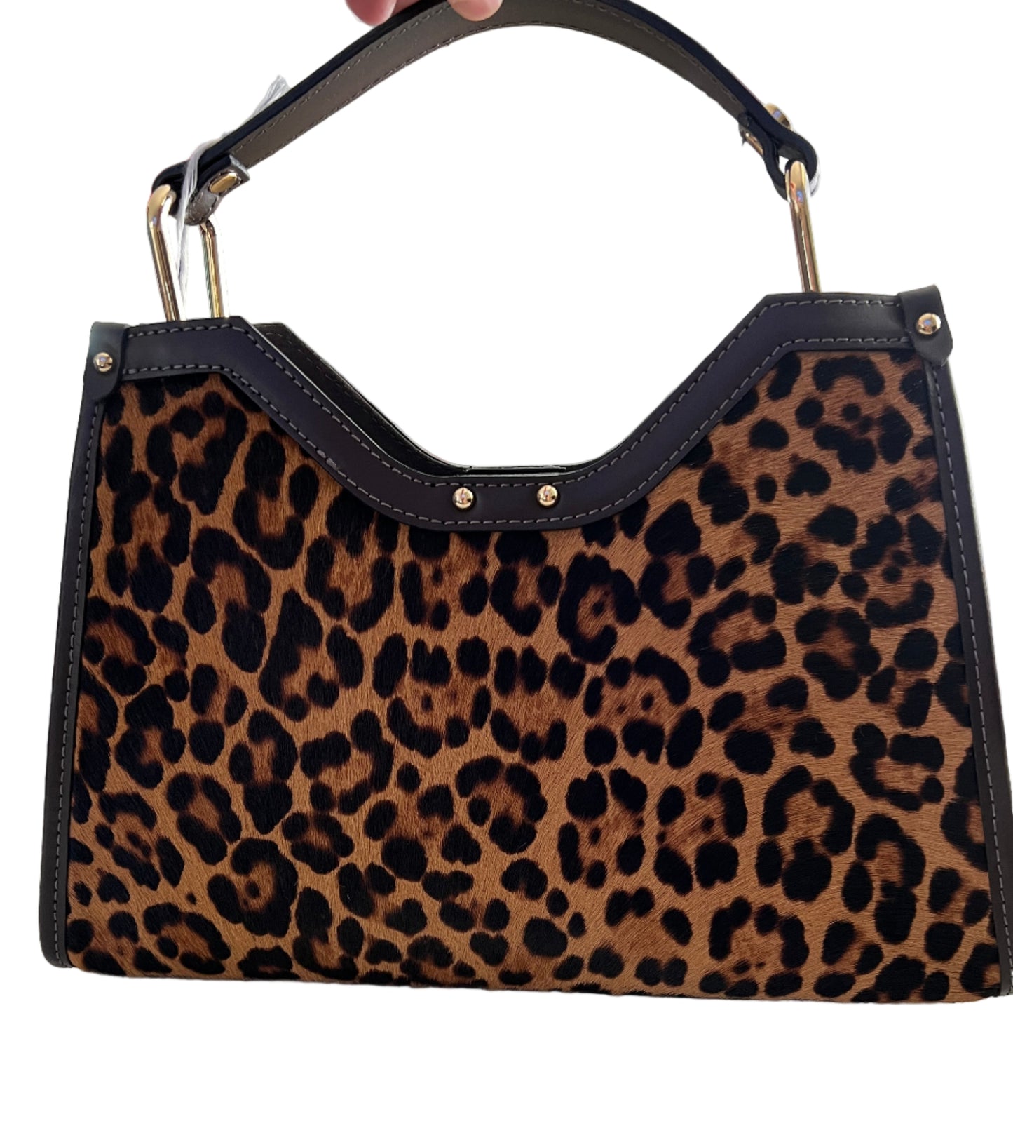 Cheval Leopard Calf Hair Satchel