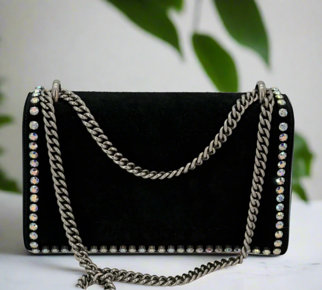 Gucci Suede Crystal Dionysus Medium