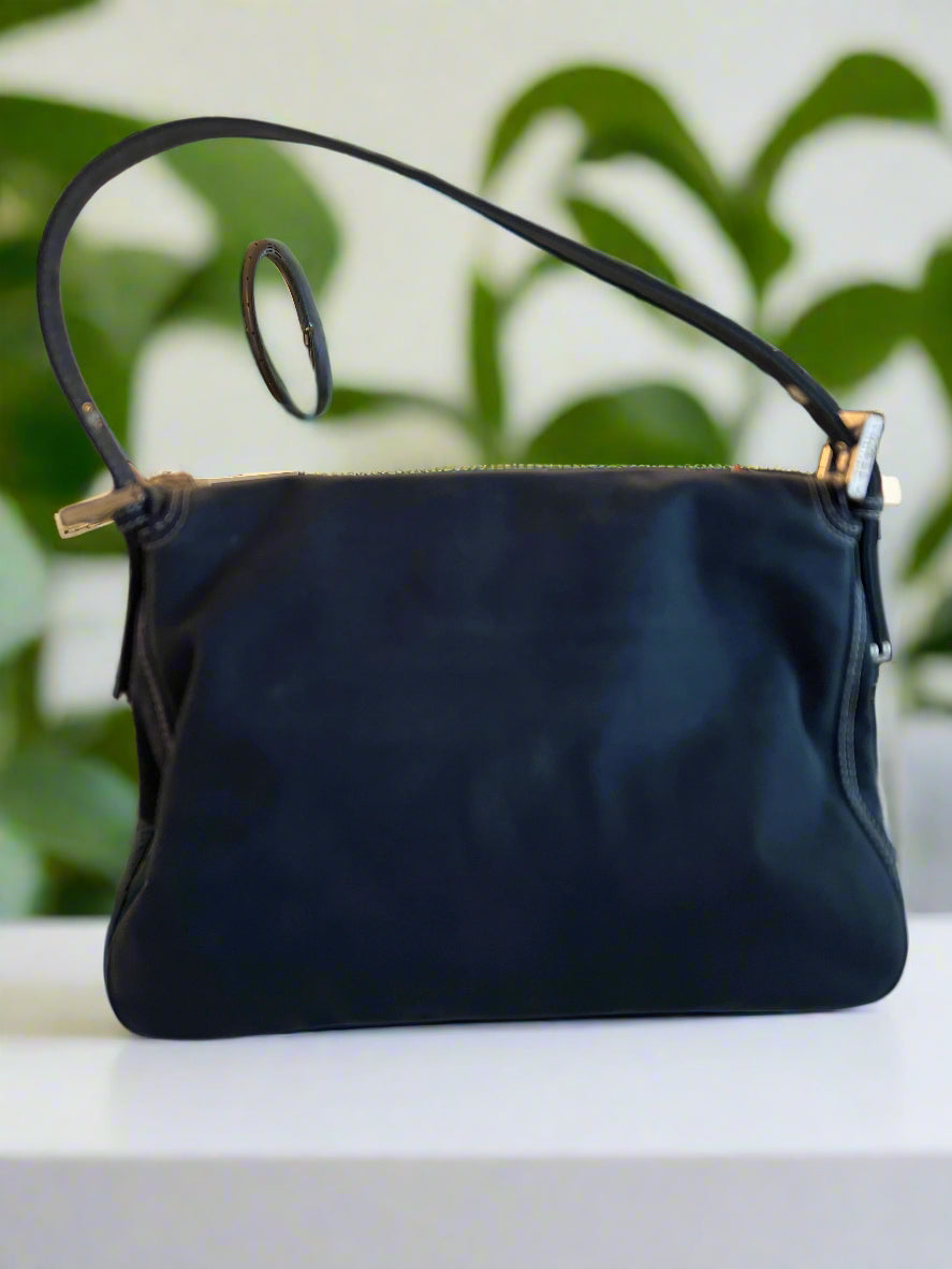 Fendi Denim Mamma Baguette with Enamel Buckle