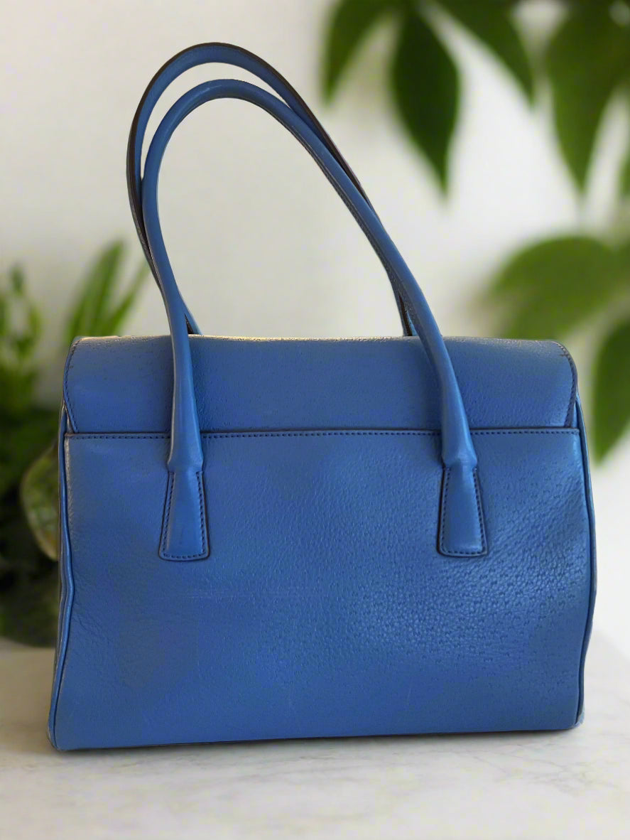 Ferragamo Blue Leather Shoulder Bag