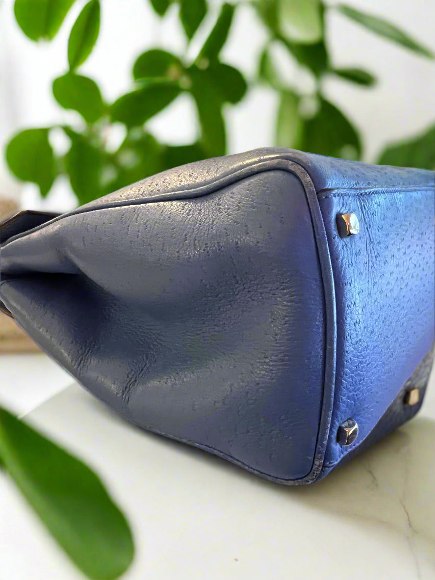 Ferragamo Blue Leather Shoulder Bag