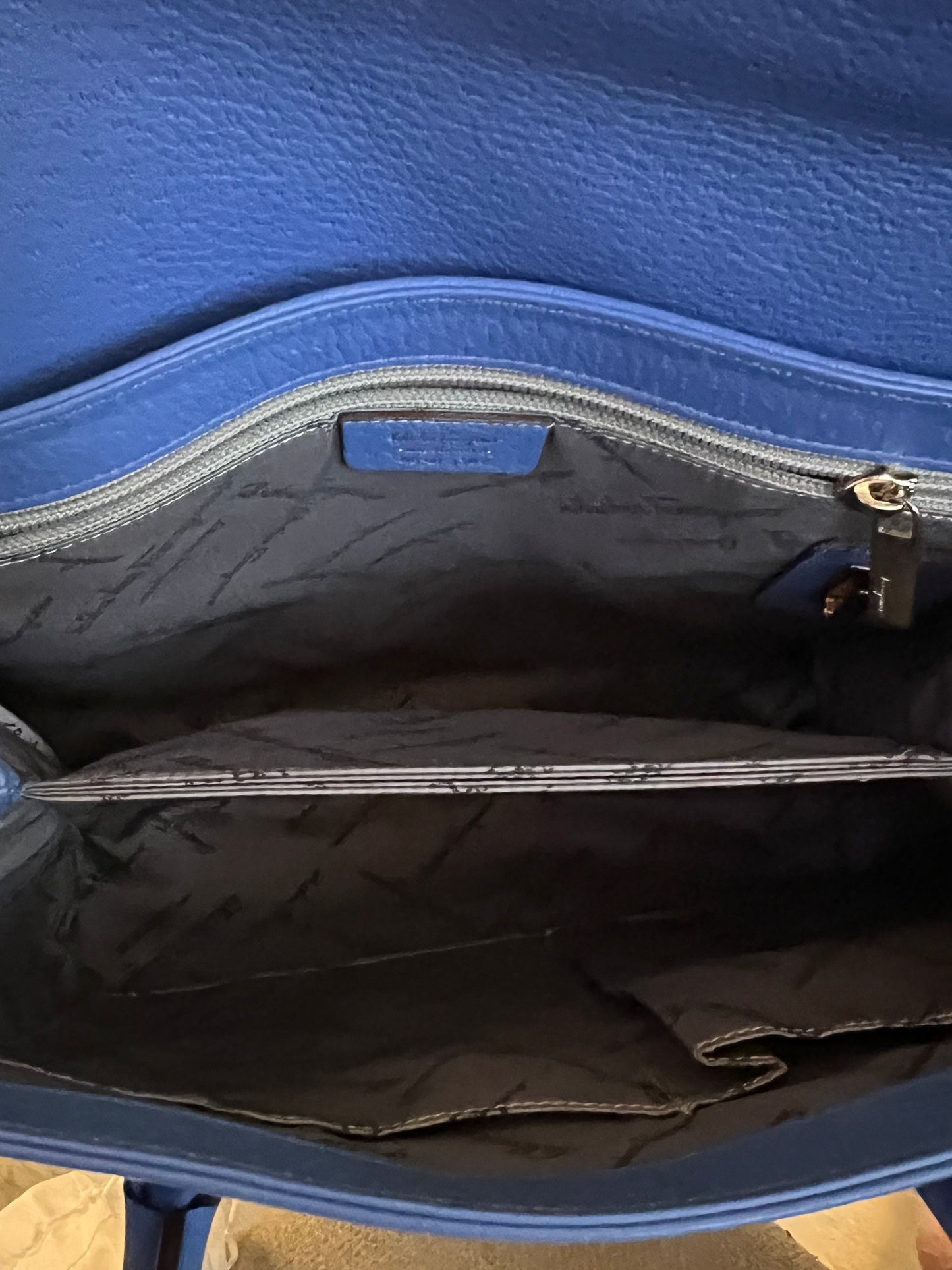Ferragamo Blue Leather Shoulder Bag