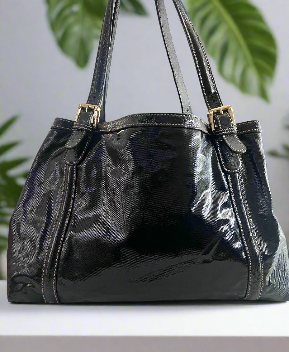 Gucci Patent Leather Britt Web Hobo