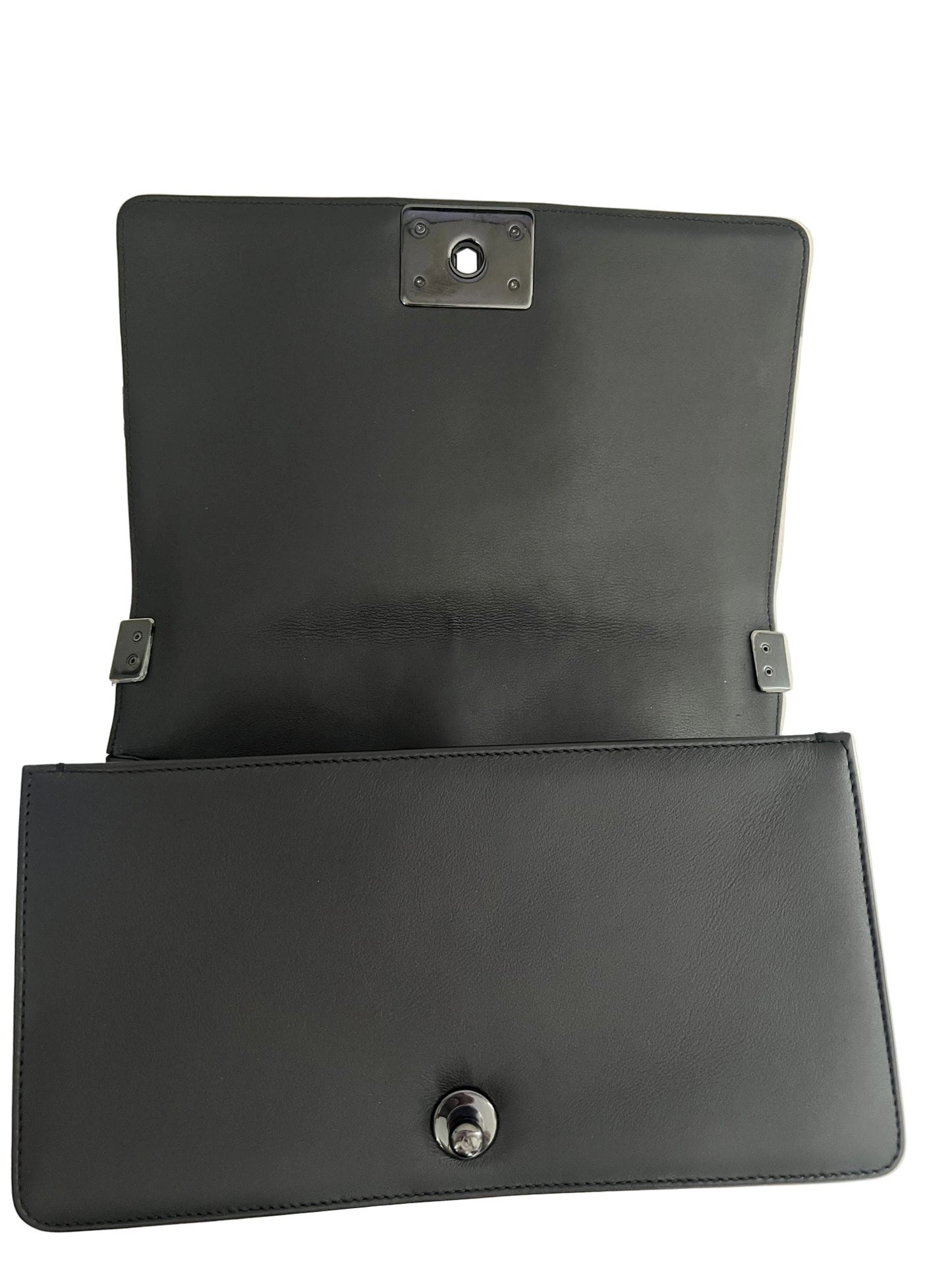 Chanel Black Lambskin Old Medium Boy Bag - So Black Hardware