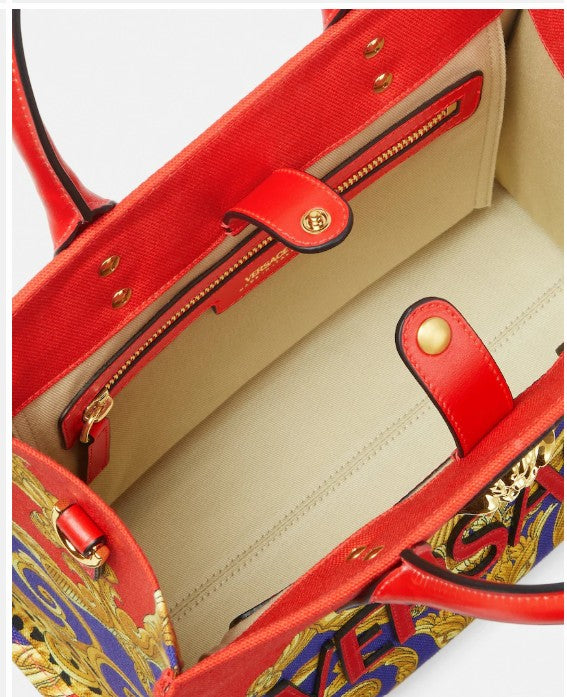 Versace Cheetah Barocco La Medusa Small Tote Bag