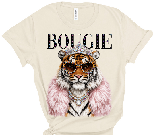 Tyson the Bougie Tiger Glam Rhinestone Graphic Blingy Tee