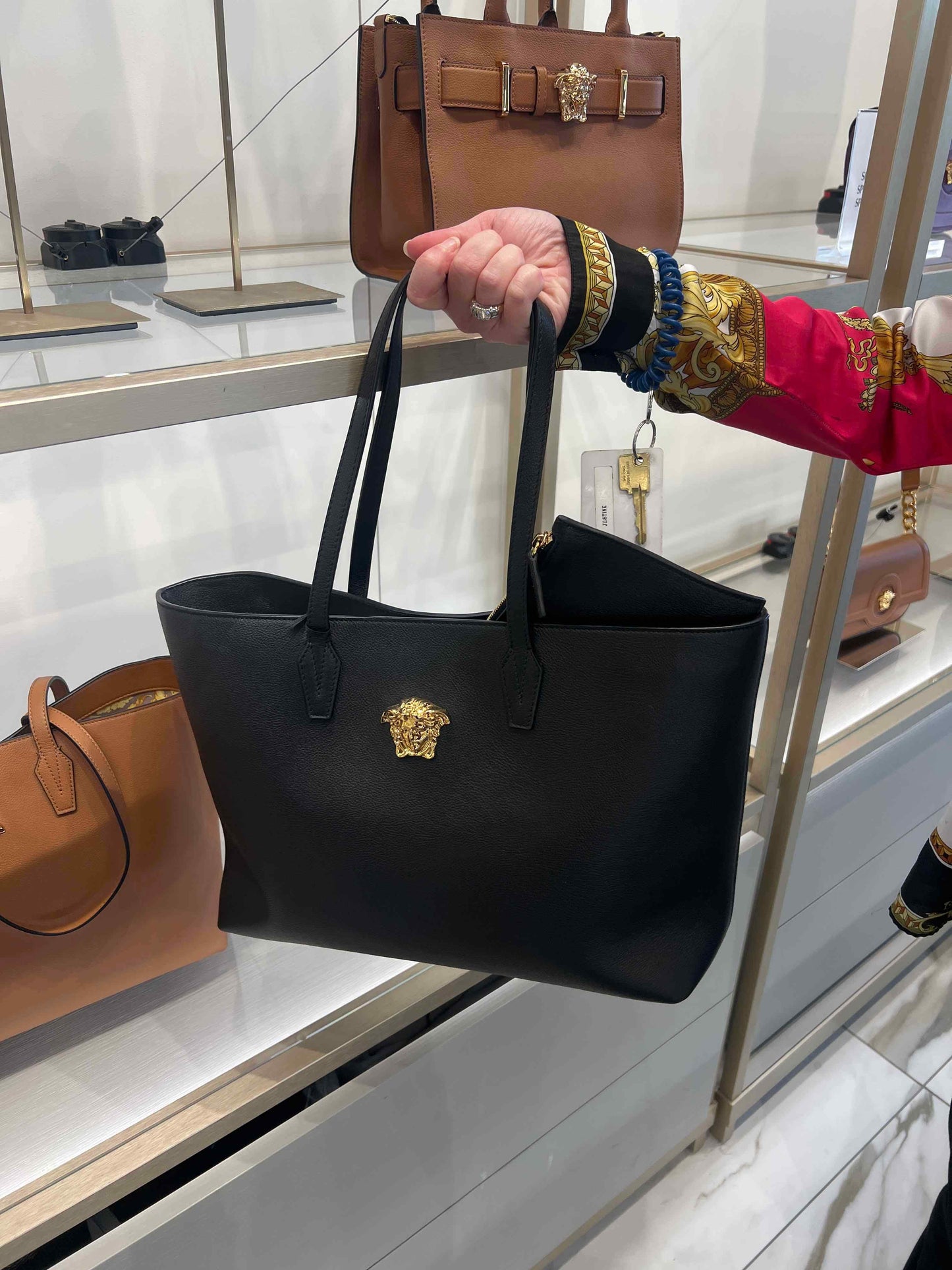 Versace Leather Tote with Pouch