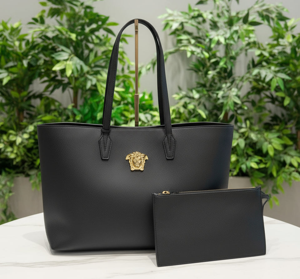 Versace Leather Tote with Pouch