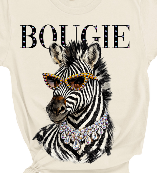 Zebra Glam Animal Rhinestone Graphic Sweatshirt