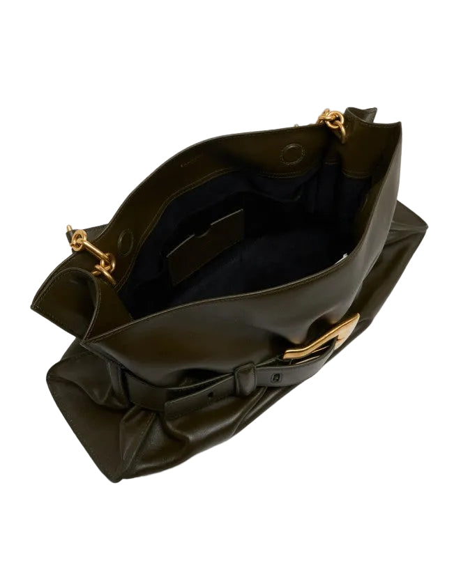 Balmain Medium Leather Anthem Bag - Dark Green