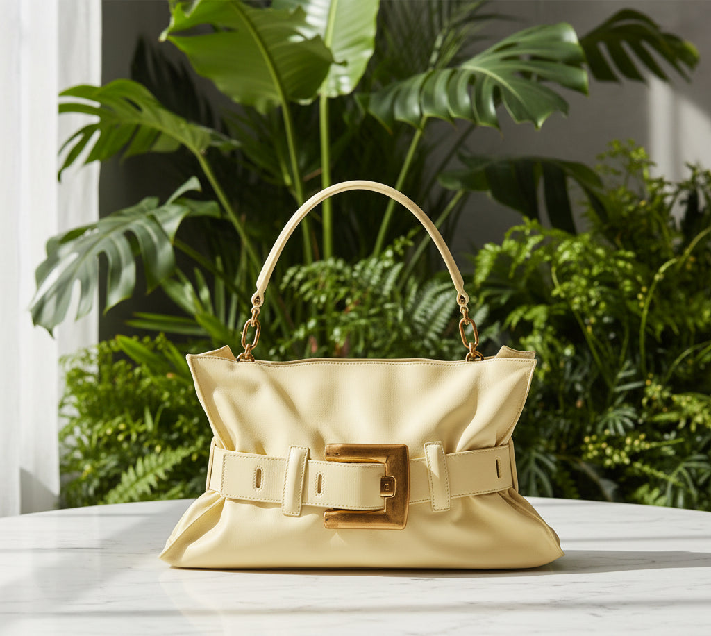 Balmain Medium Leather Anthem Bag - Yellow