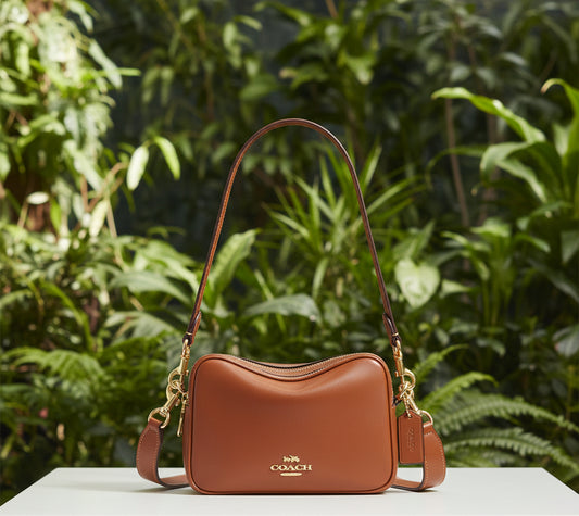 Coach Leather Mini Carey in Cinnamon