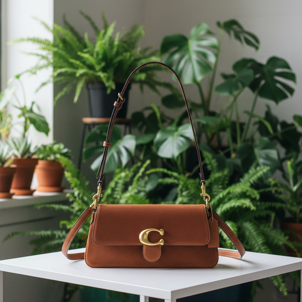 Coach Suede Jet Shoulder Bag - Clay