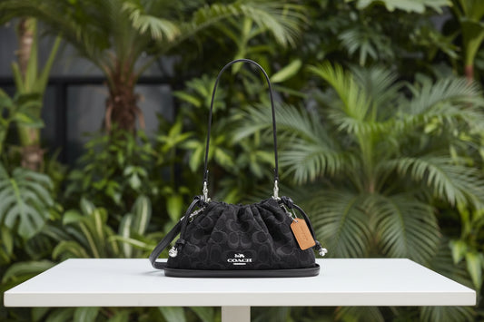 Coach Black Denim Faye Shoulder Bag